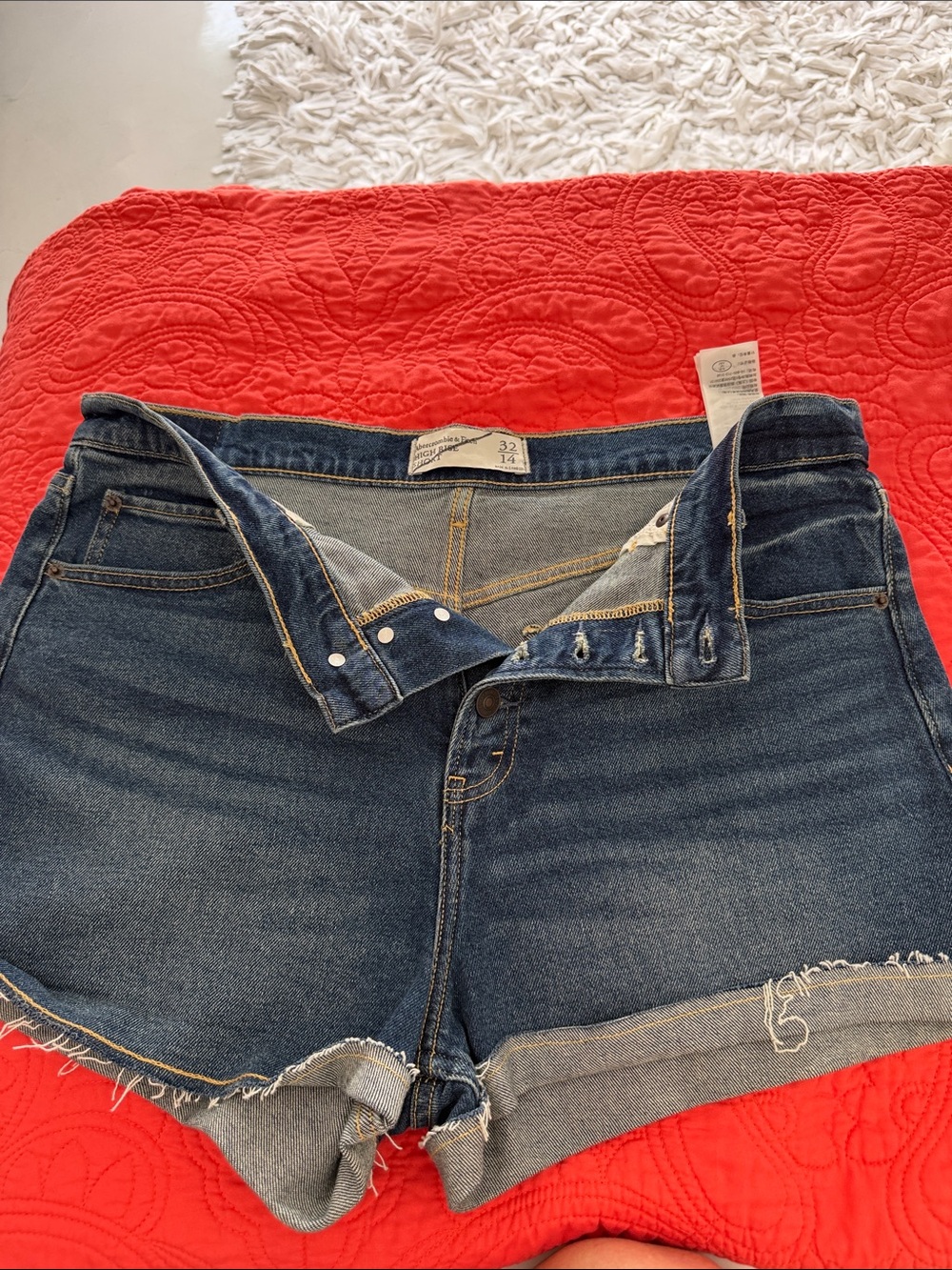 Dark Blue Denim Cutoff Shorts